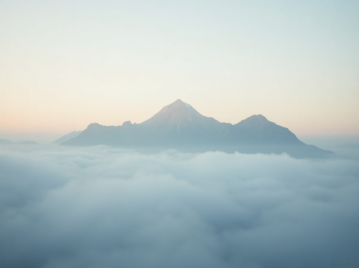 Still mountains above the morning clouds